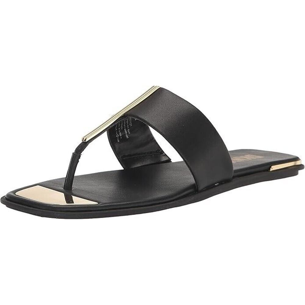 DKNY Women's Deja Slip on Embellished Thong Sandals, Black Size 5.5M